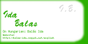 ida balas business card